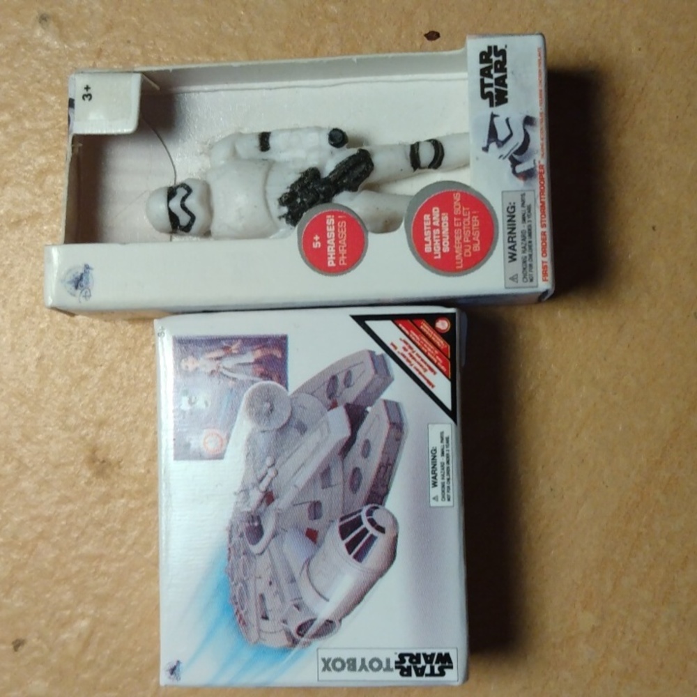 Disney Mini Brands Storm Trooper and Millennium Falcon